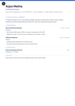 Aurora ATS resume template