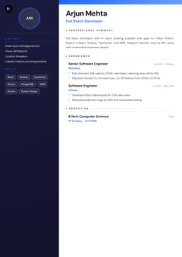 Modern Navy resume template