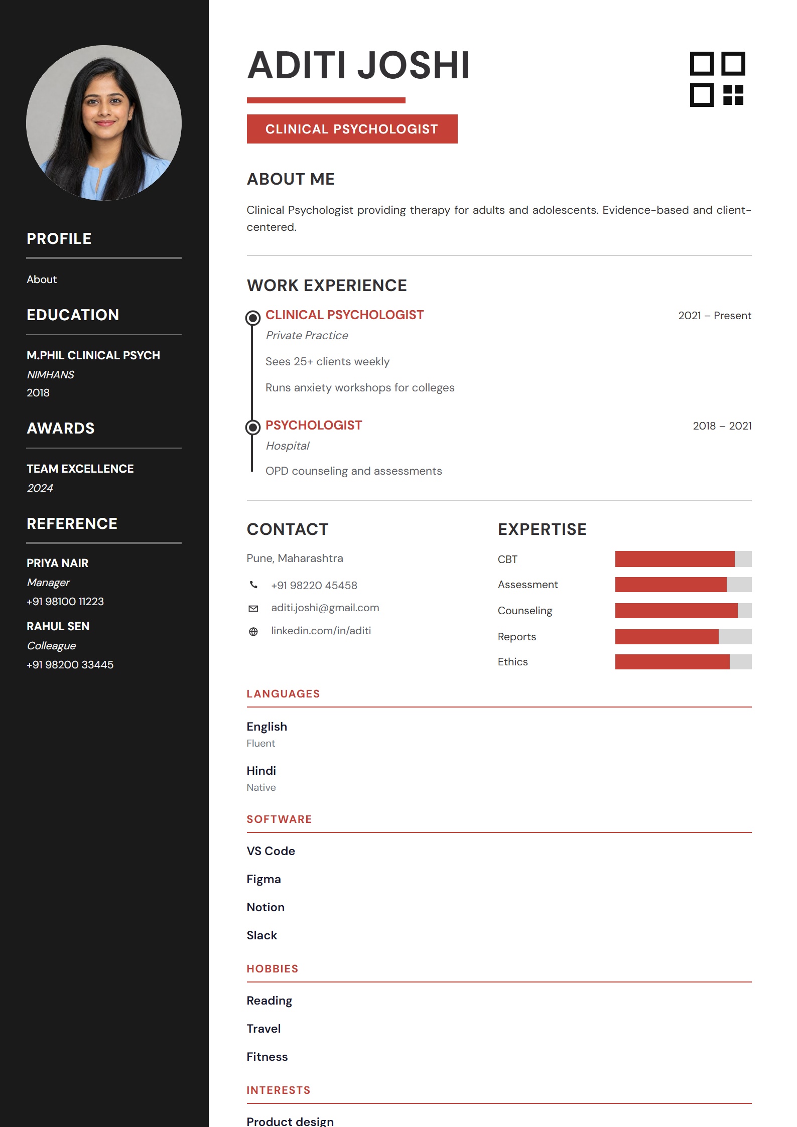 Aditi Joshi resume preview