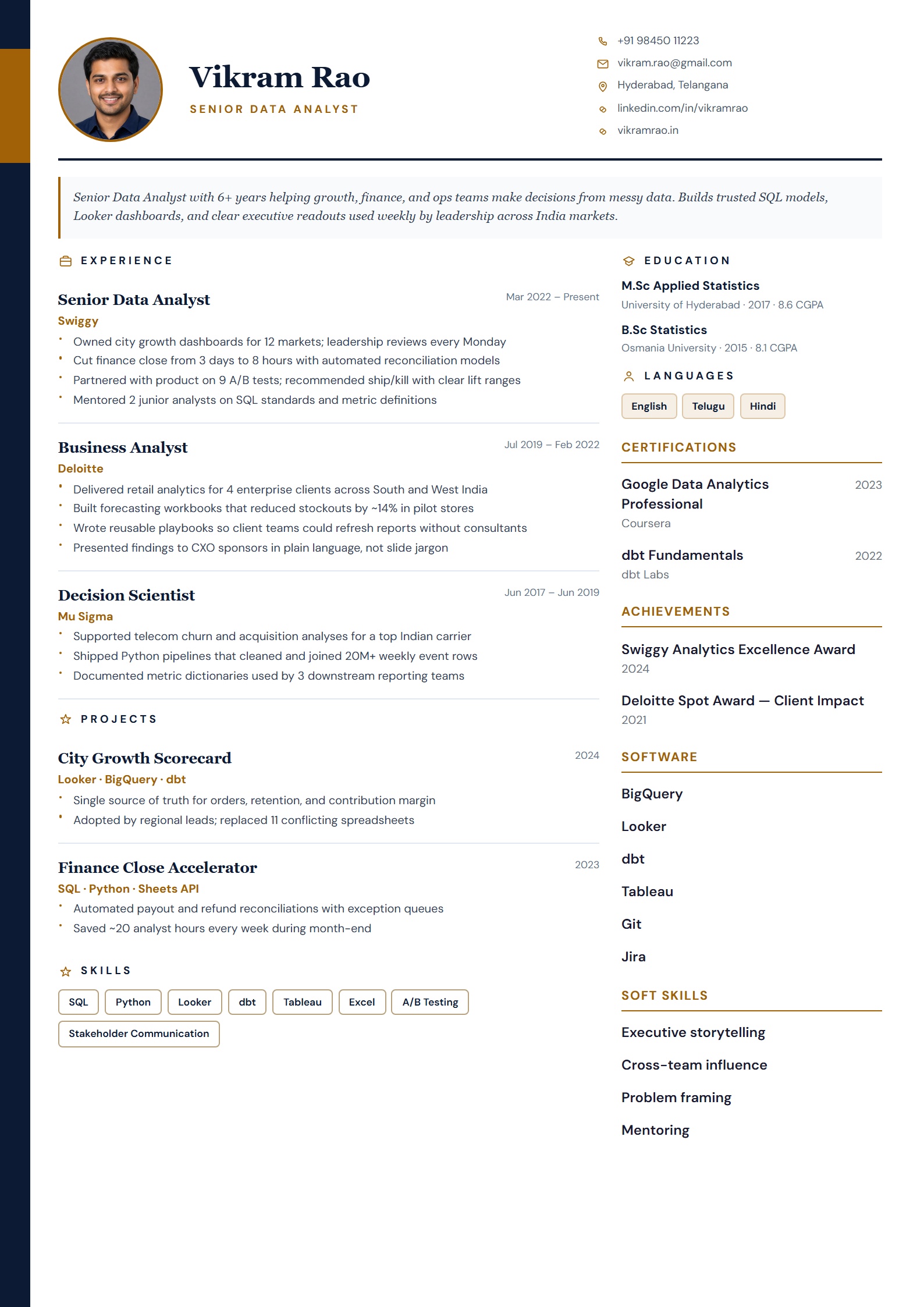 Boardroom Serif resume template preview