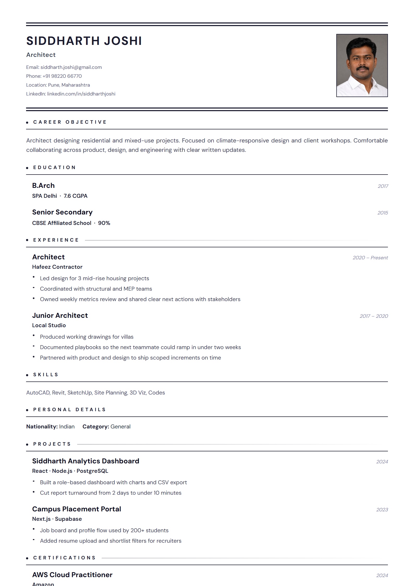 Government Premium resume template preview